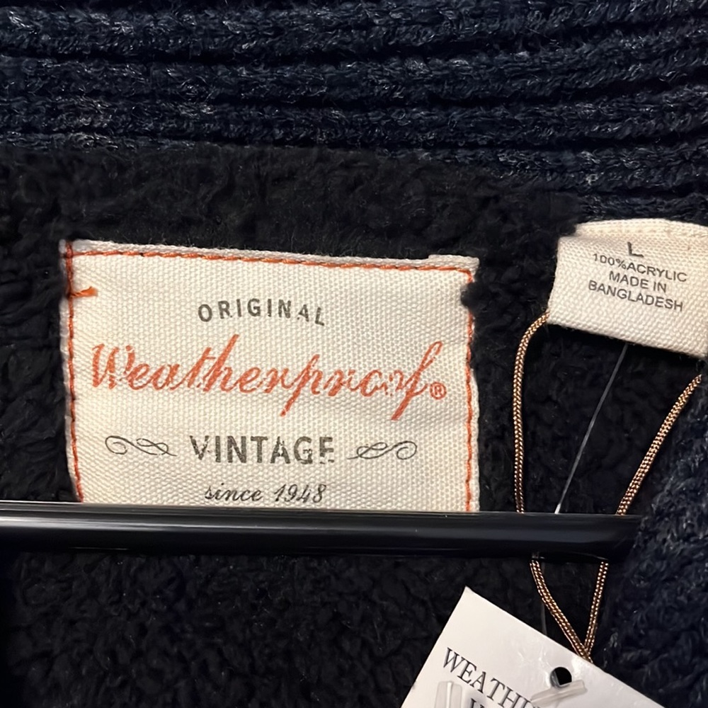 Weatherproof Vintage Navy Zip Front Sweater - Picture 3 of 6